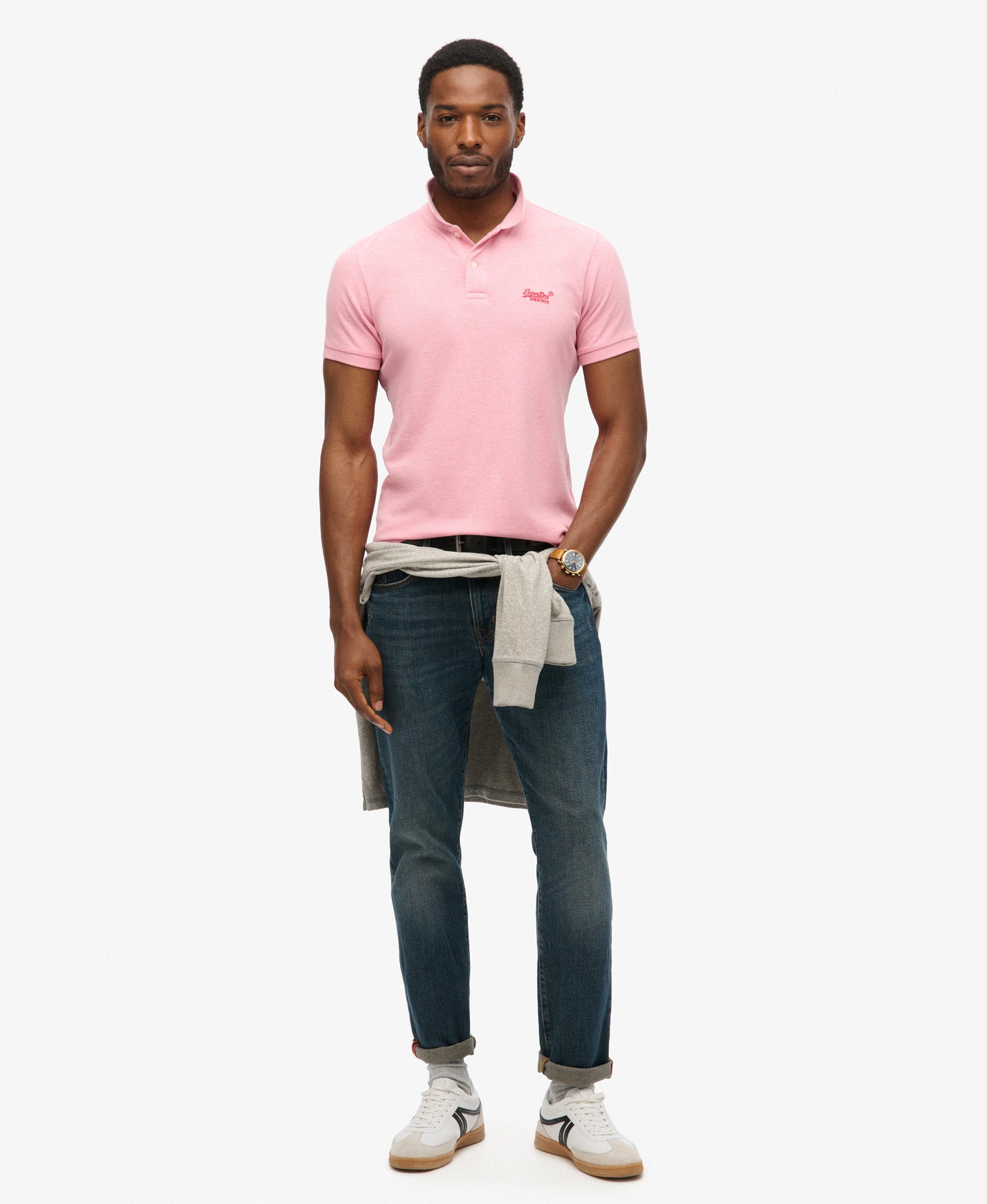 Classic Pique Polo | Light Pink Marle
