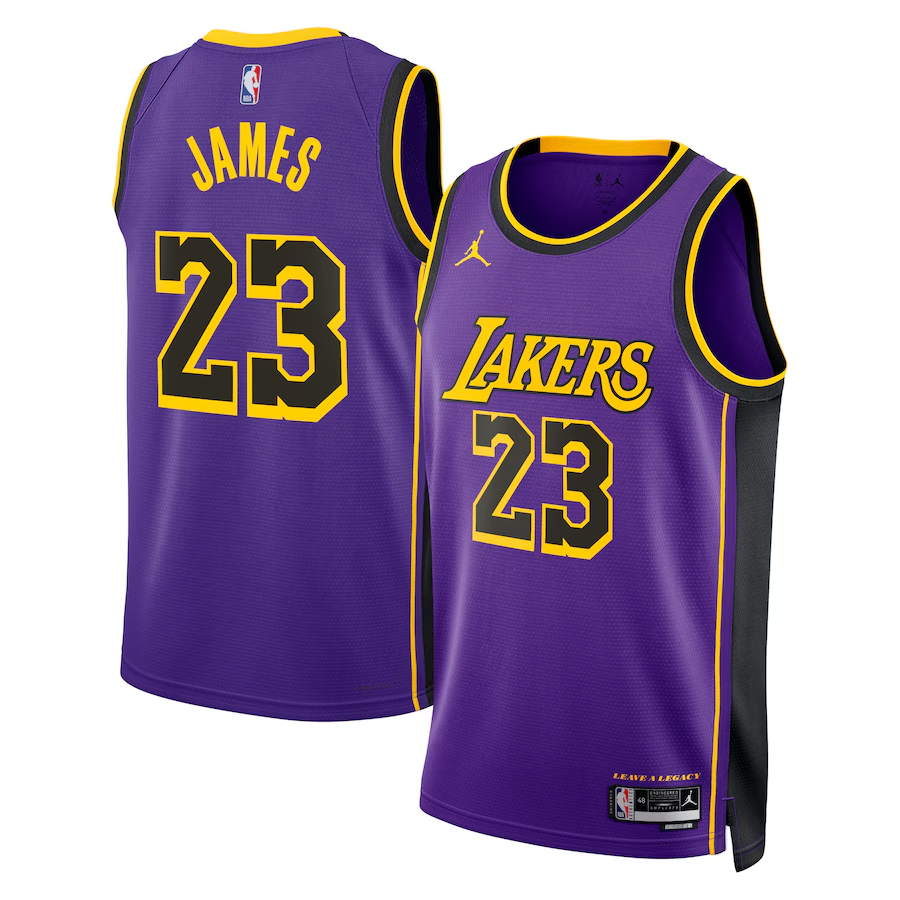 Los Angeles Lakers LeBron James Purple Replica Swingman Jersey - Statement Edition
