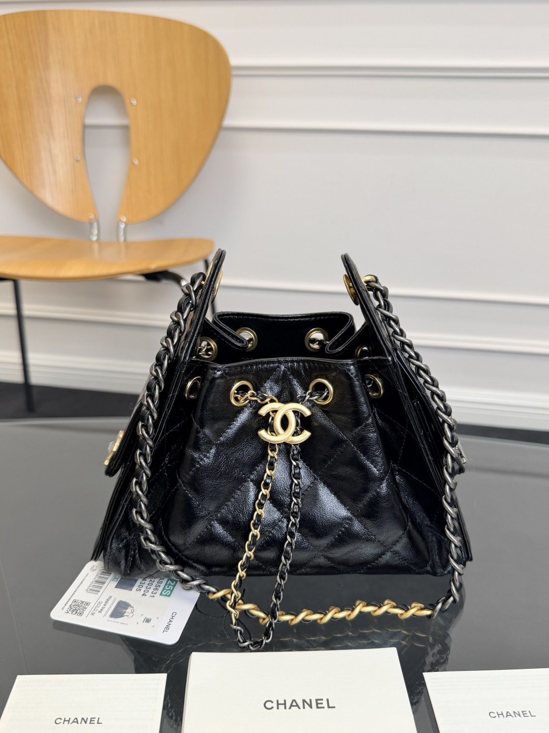 TOP CHANEL Mini Hobo Bag 𝟐𝟎*𝟐𝟐*𝟏𝟐.𝟓𝐜𝐦 - Black