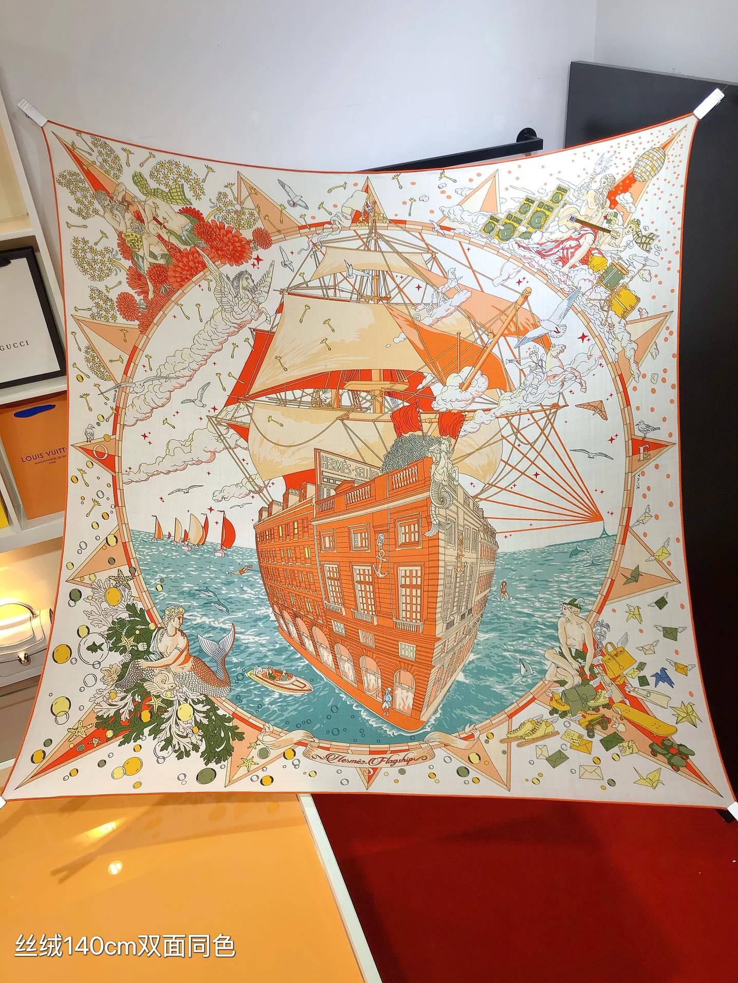 TOP HERMES Square Scarf 140 x 140 cm - 3 Colours