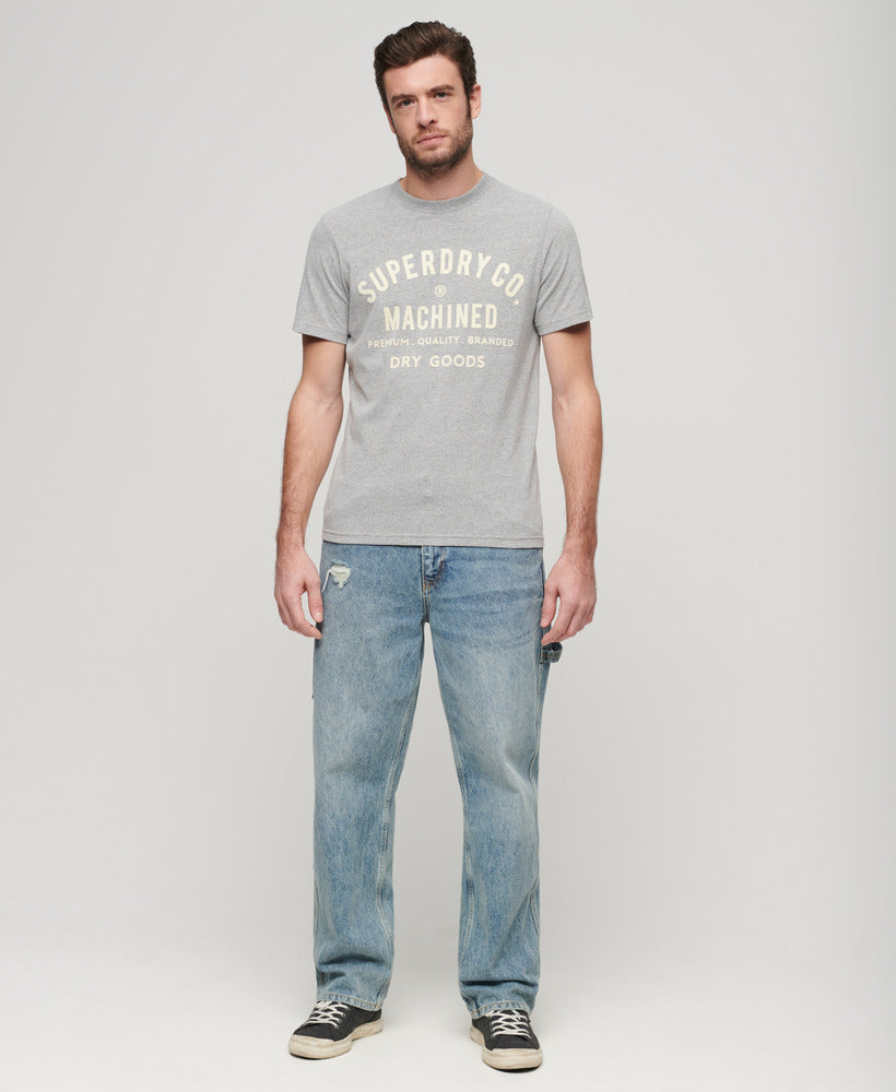 Workwear Flock Graphic T-Shirt | Ash Grey Marle
