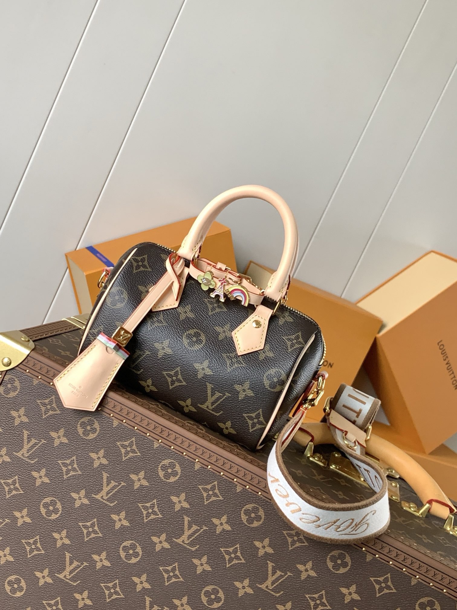 TOP Louis Vuitton LV SPEEDY TRUNK 18 Bag  - Brown