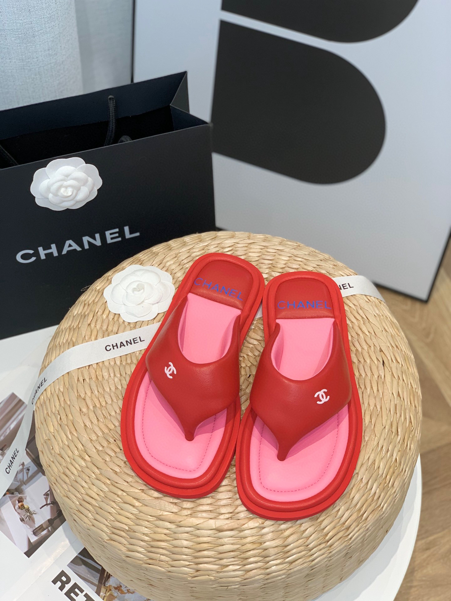 TOP CHANEL Puffy Thong Sandals Lambskin - 7 Colours
