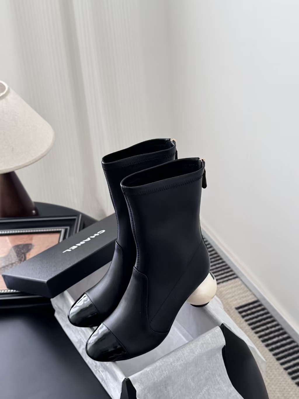 TOP CHANEL CC Mid-Calf Boots Lambskin - 2 Colour