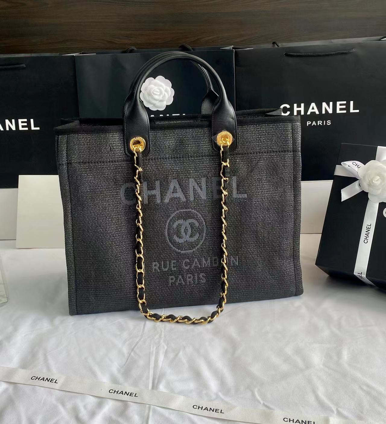 TOP CHANEL Deauville Tote Shopping Bag - 39cm - 9 Color
