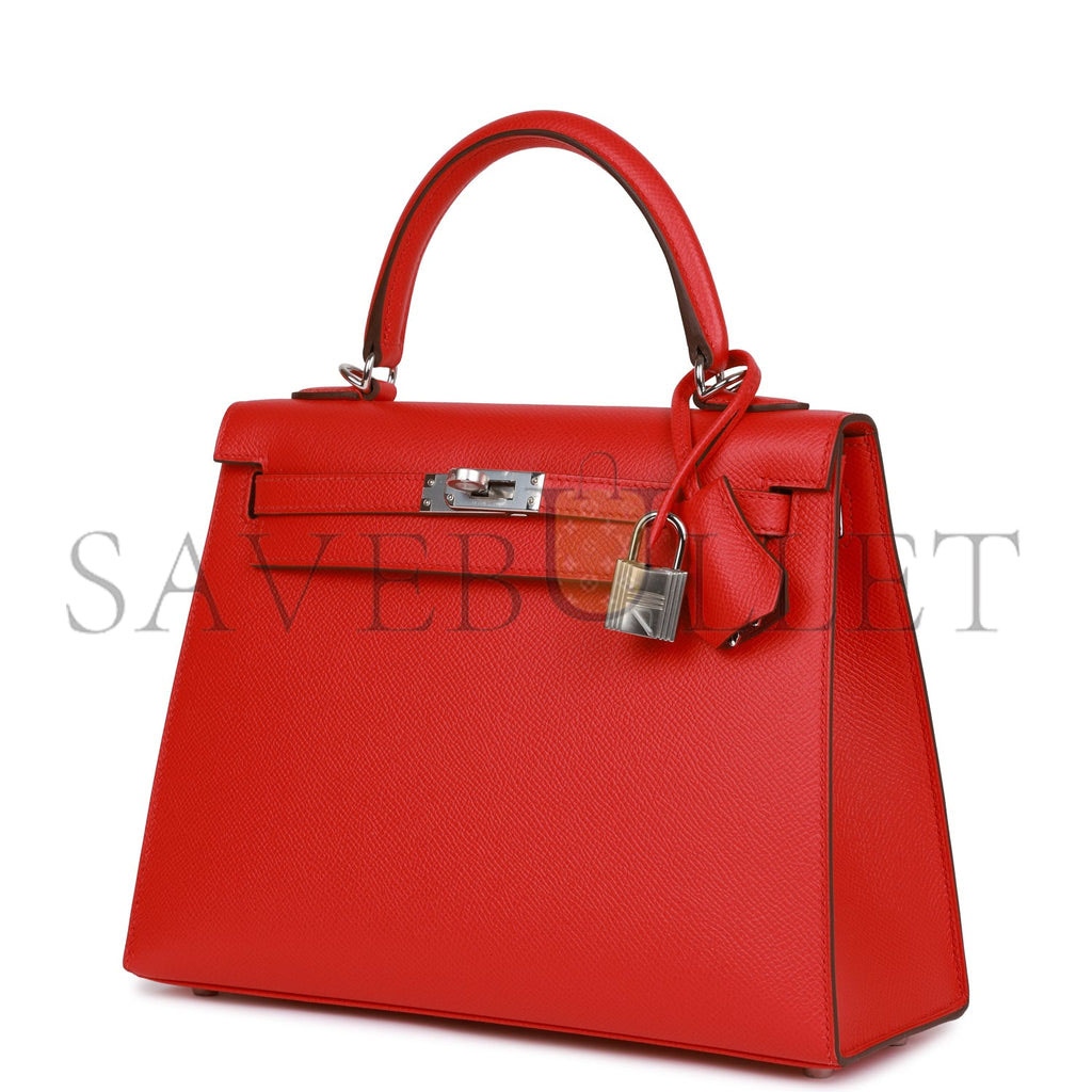 HERMES KELLY 25 EPSOM PALLADIUM HARDWARE (25*17*7cm)