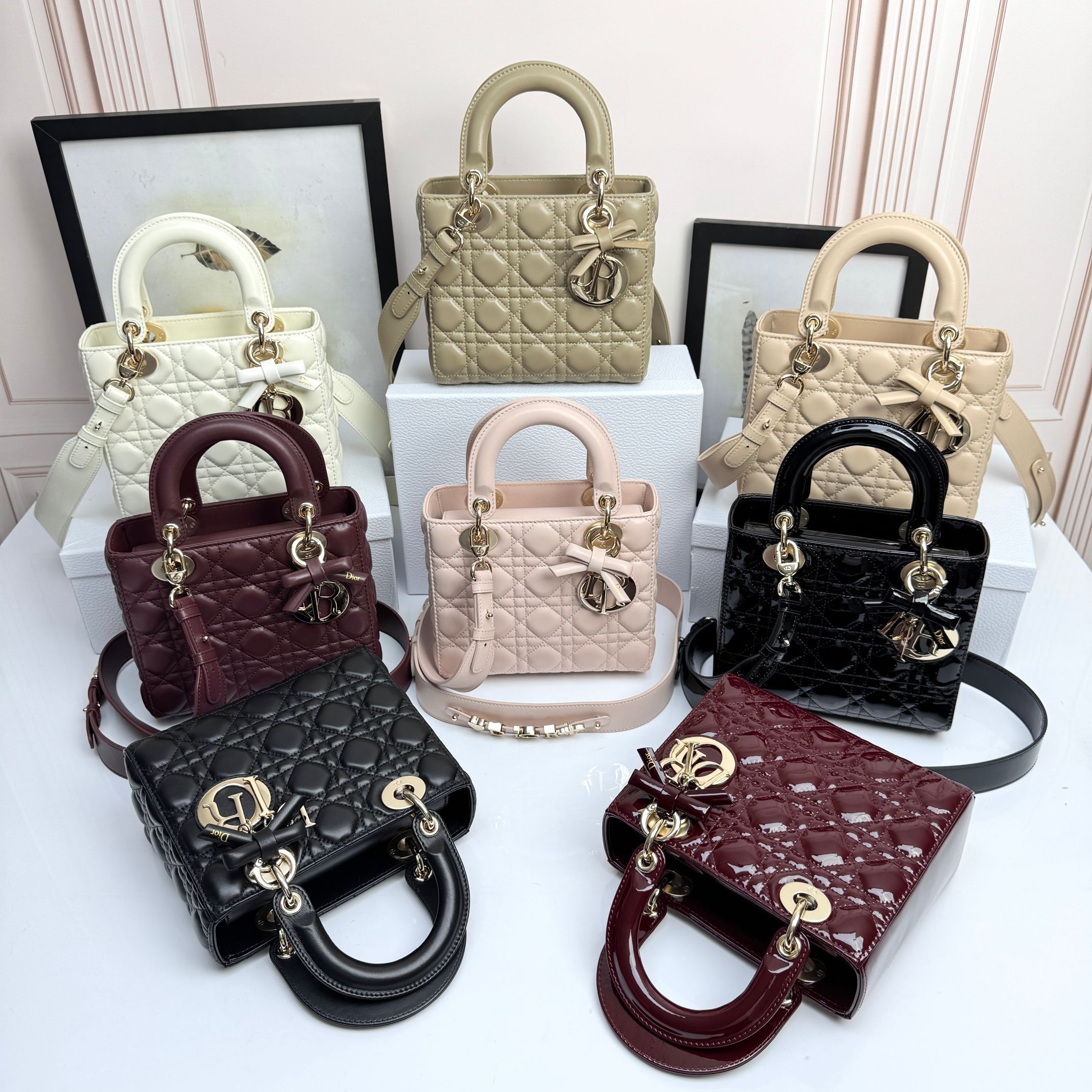 TOP Christian Dior Lady Dior Bags with Bow 20x16.5x8cm - 8 Color & GHW