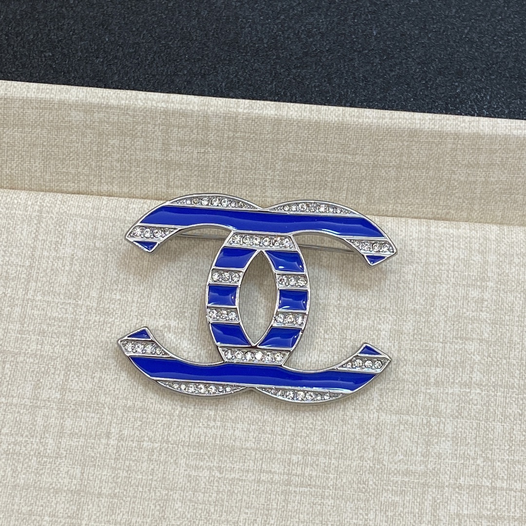 TOP CHANEL Brooch - Blue&Silver