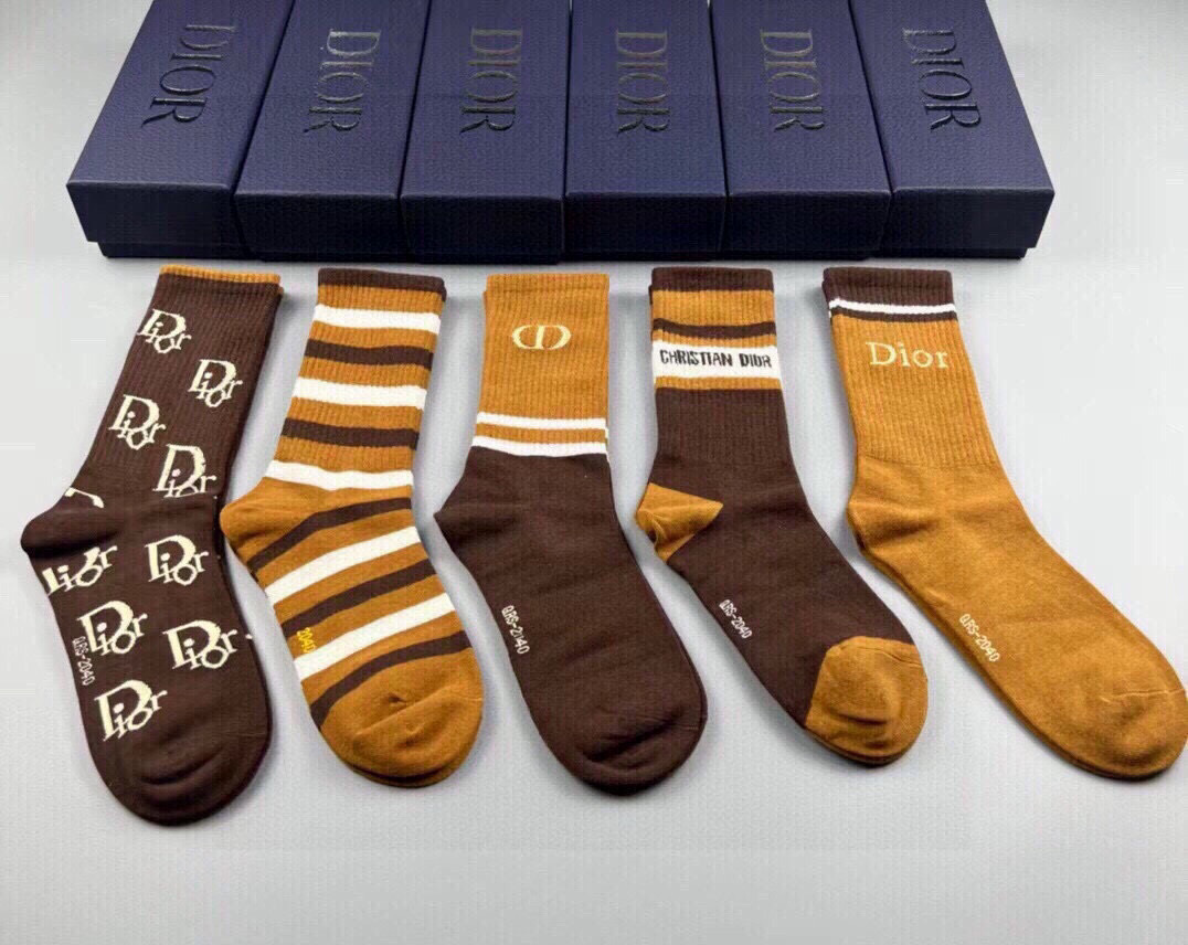 Top Christian Dior Socks - 5 Pieces as a Set