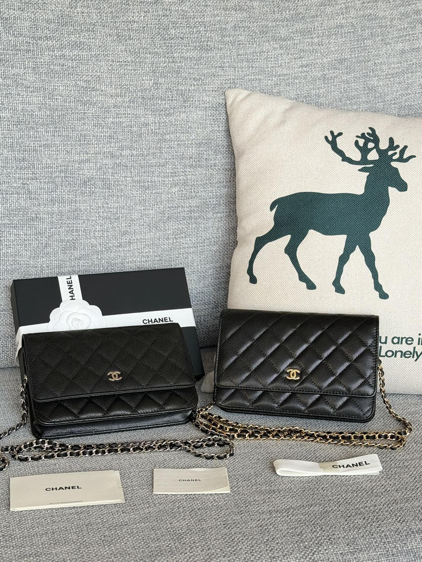 TOP CHANEL WOC Bag Caviar Leather 19CM - Black - SHW&GHW