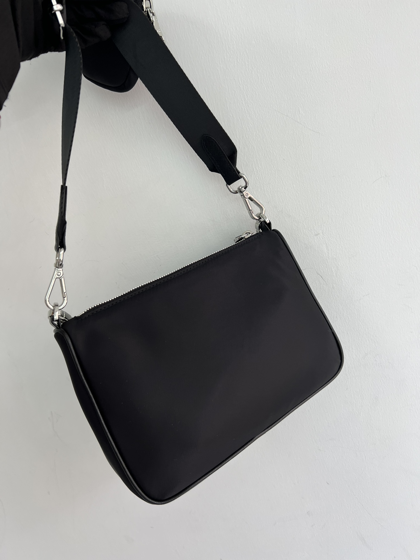 TOP PRADA Gemini Bag Nylon 23x16x5.5cm/20x12cm - Black