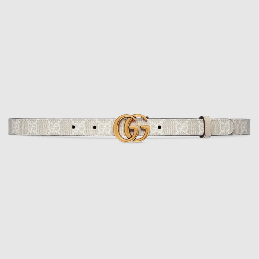 TOP GUCCI Cowhide Belt - 2cm - Apricot