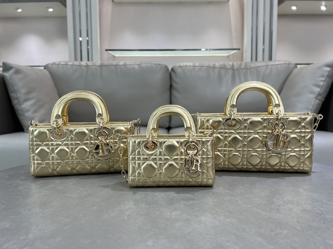 TOP Christian Dior Lady D-Joy Bag lambskin 16cm/22.5cm/26cm - Gold