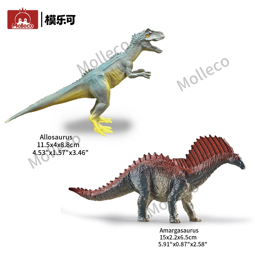 Molleco Dinosaur Figure Toys for Kids and Children Allosaurus+Amargasaurus CP087