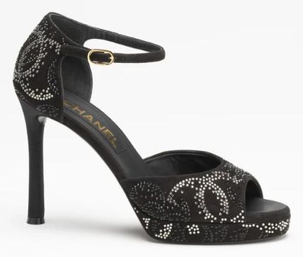 TOP CHANEL CC Stiletto Sandals - Black