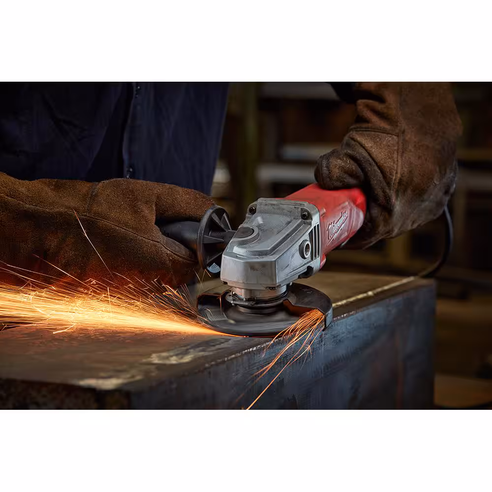 7 Amp Corded 4-1/2 in. Small Angle Grinder with Sliding Lock-On Switch