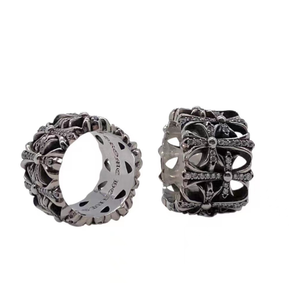 Chrome Hearts Diamond Cemetery Ring