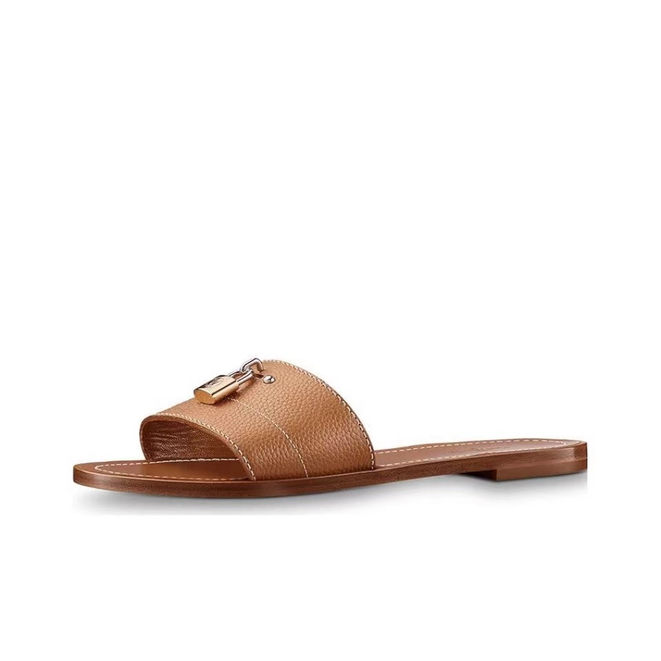 Louis Vuitton LV Leather Flip-flops Slide Sandal (Replica)