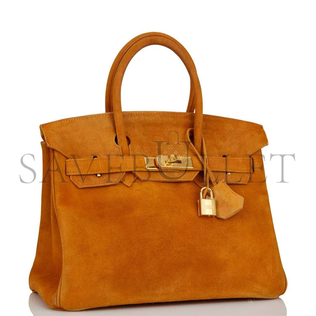HERMES BIRKIN 30 SUEDE GOLD HARDWARE (30*22*16cm)