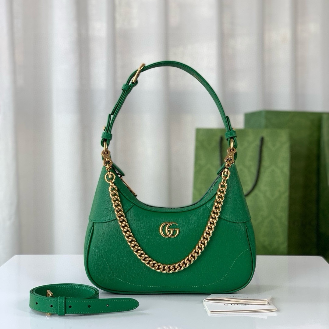TOP GUCCI Lambskin Aphrodite Series Small Crescent Shoulder Handbags 25X19X7cm - 2 Colour