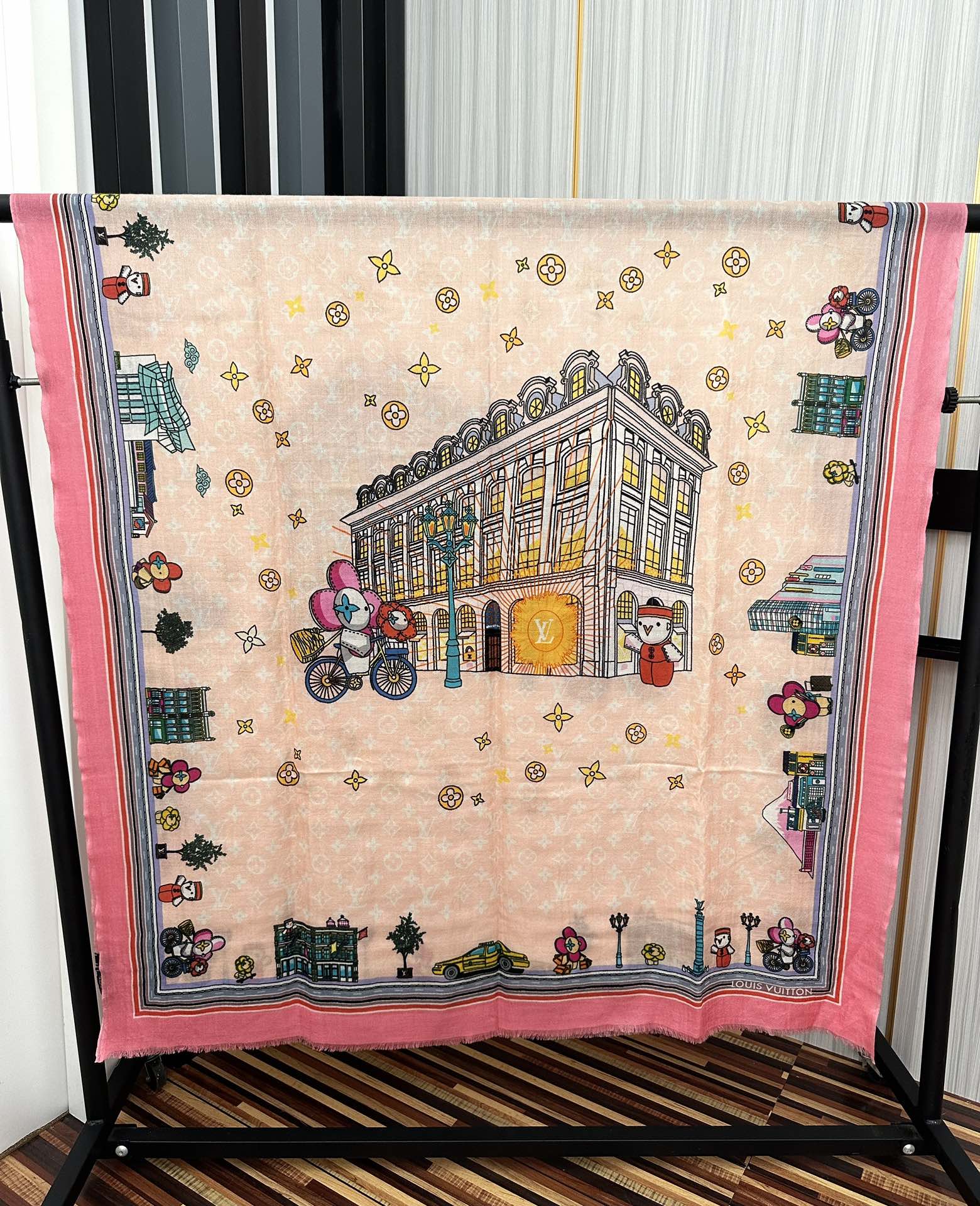 TOP Louis Vuitton LV Anime City Patterned Fleece Scarf 100 x 200 cm - 3 Colors