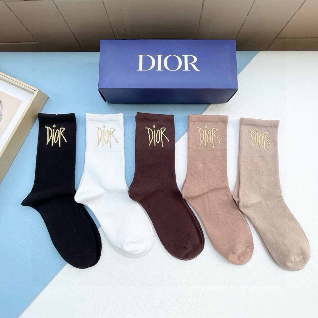 Top Christian Dior Socks - 5 Pieces as a Set