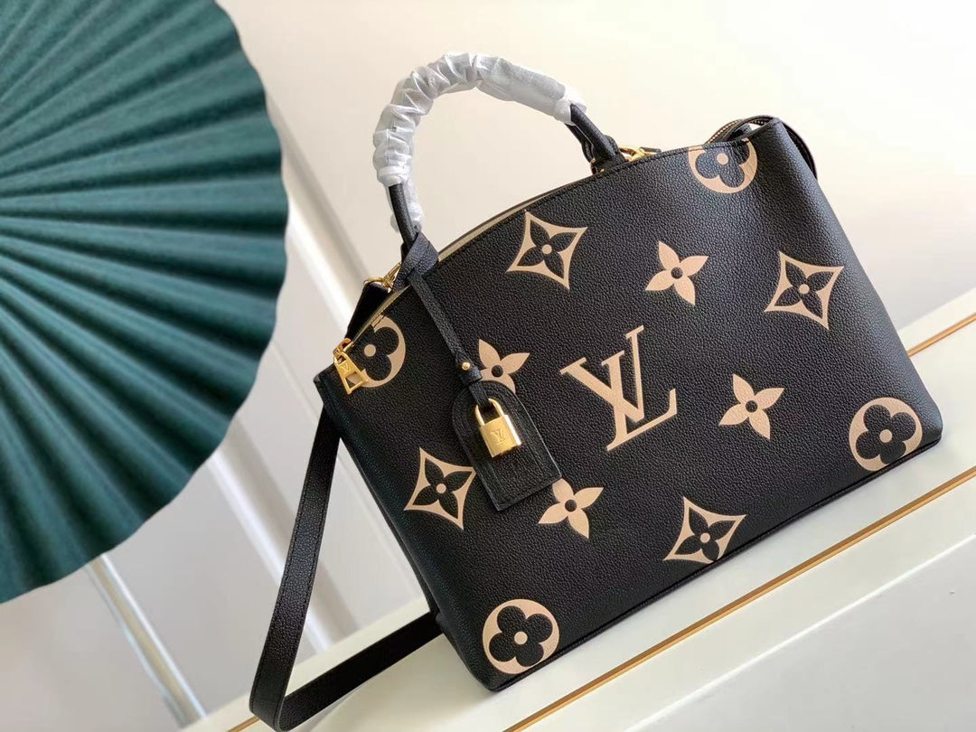 TOP Louis Vuitton LV L*V Grand Palais Monogram Empreinte Bi-Color Bag - Black