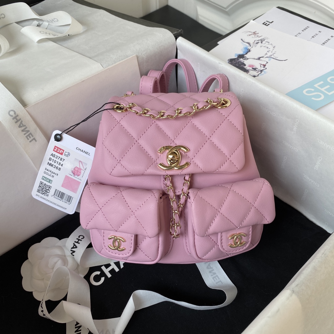 TOP CHANEL Duma Flap Double Backpack 17.5x16.5x10 cm - Two Colors