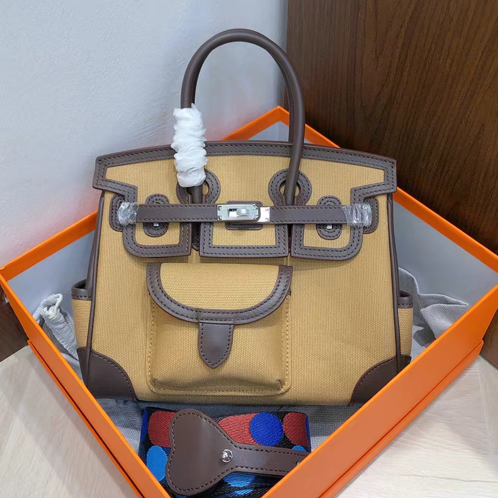 Hermès Birkin Cargo 25 Canvas Swift Bag Palladium Hardware(Replica)