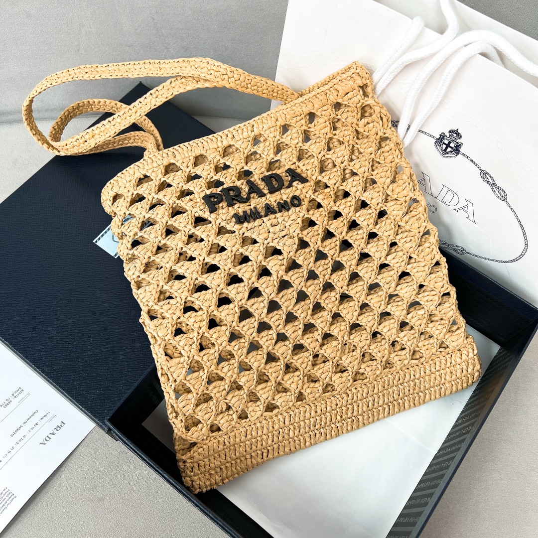 TOP PRADA Straw Shopping Bag 30×31cm - 3 Color