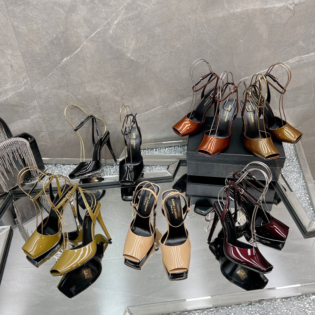 TOP Yves Saint Laurent YSL 9.5cm High Heel Pearlescent Patent Leather Pumps - 5 Color