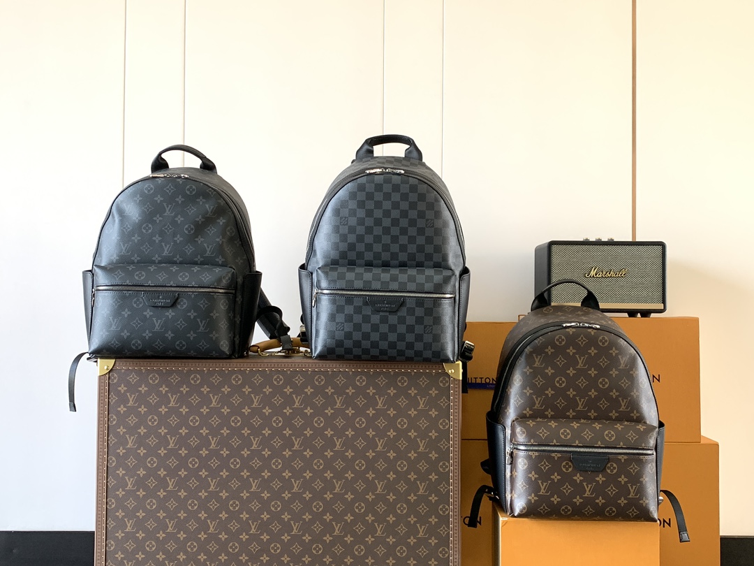 TOP Louis Vuitton LV Discovery Backpack Monogram Eclipse Canvas 29x38x20cm - Black/Brown