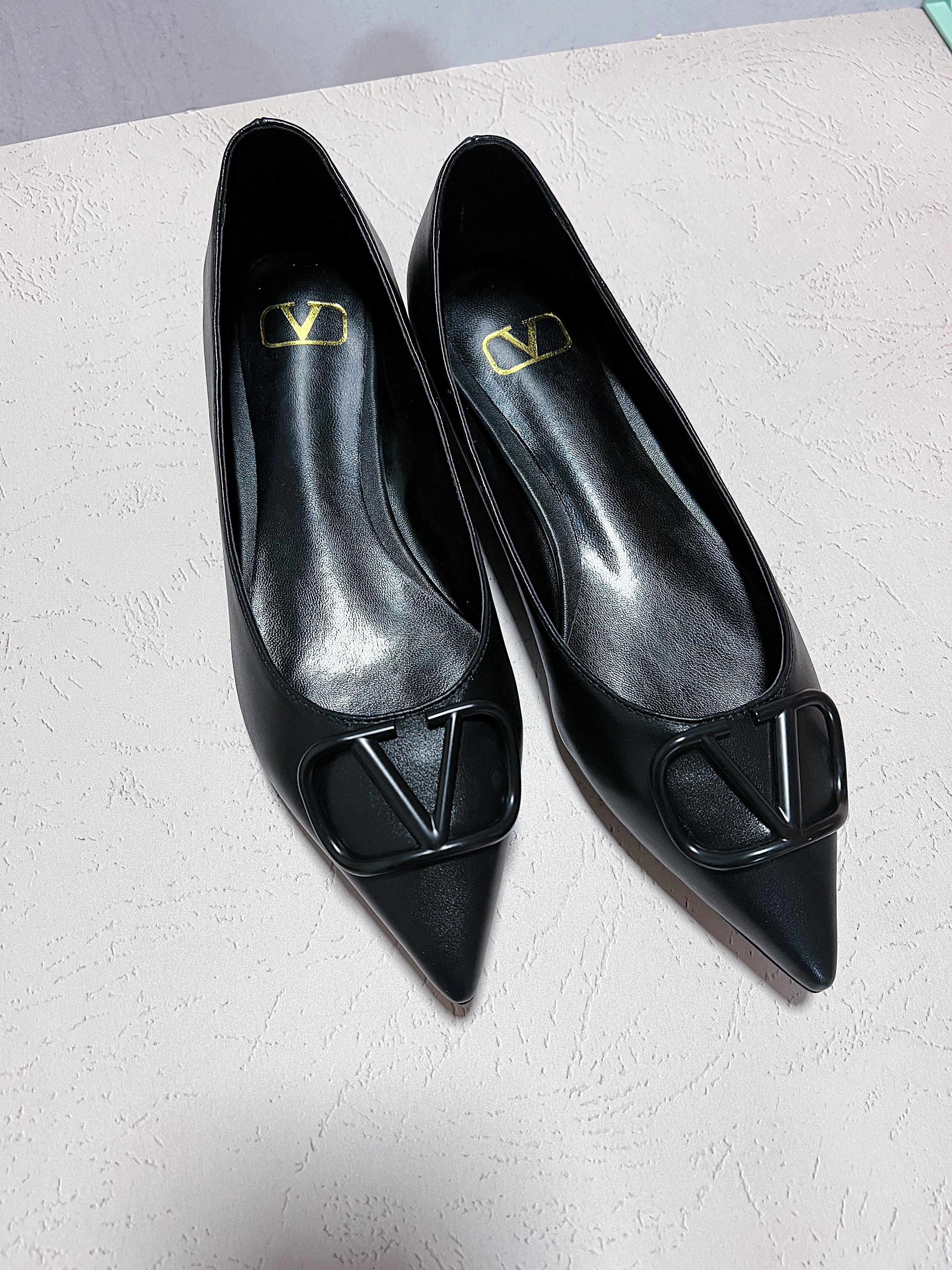 TOP VALENTINO  Flat Ballet Shoes - All Black