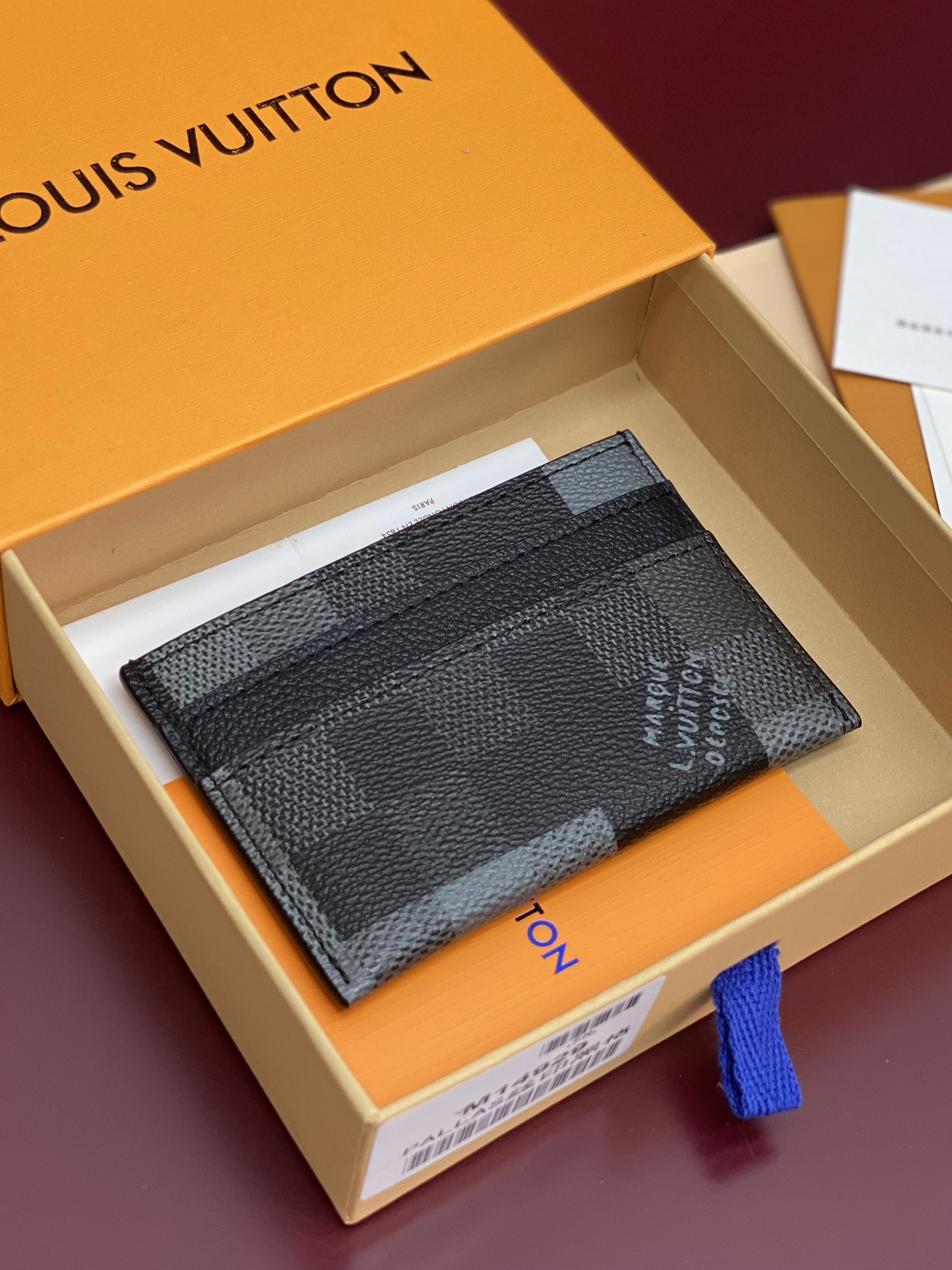 TOP Louis Vuitton LV Damier Graphite Printed Card Holder Damoflage Canvas 11x7x1.5cm - Black