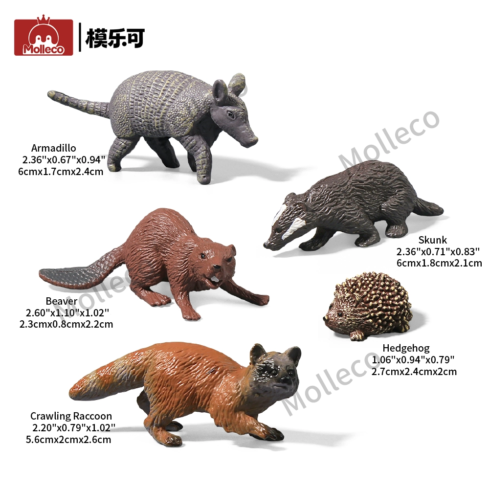 Molleco Animal Figure Toys for Kids and Children Hedgehog CP151-1-2-3-4-5