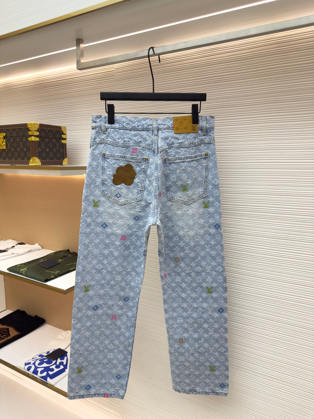 LOUIS VUITTON 彩色字母提花牛仔长裤