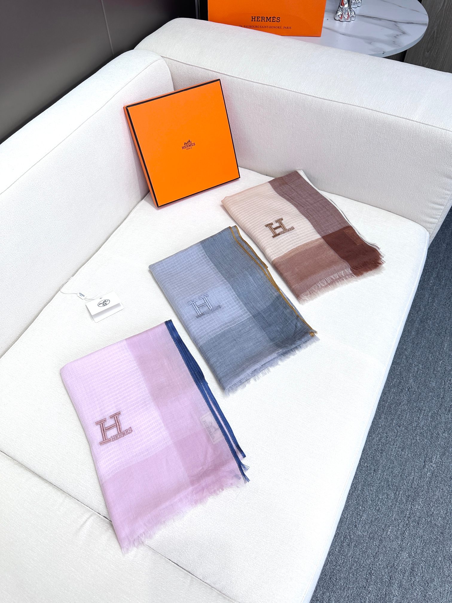 TOP HERMES Cashmere Scarf 80 x 200 cm - 3 Colors