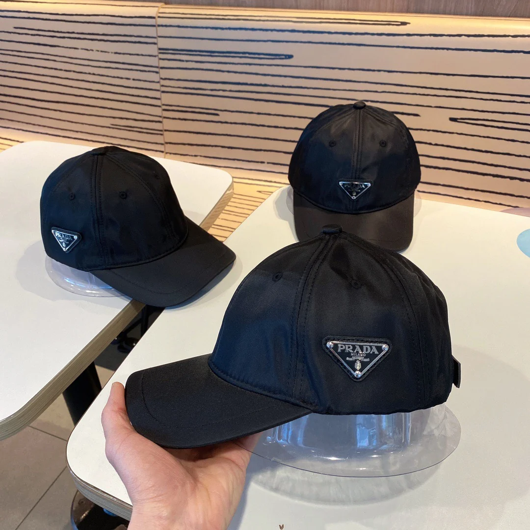 AAACAT Lightweight Nylon Baseball Cap Men Women Triangle Metal Badge Casual Adjustable Sun Hat Outdoor Sports Curved Brim Dad Hat