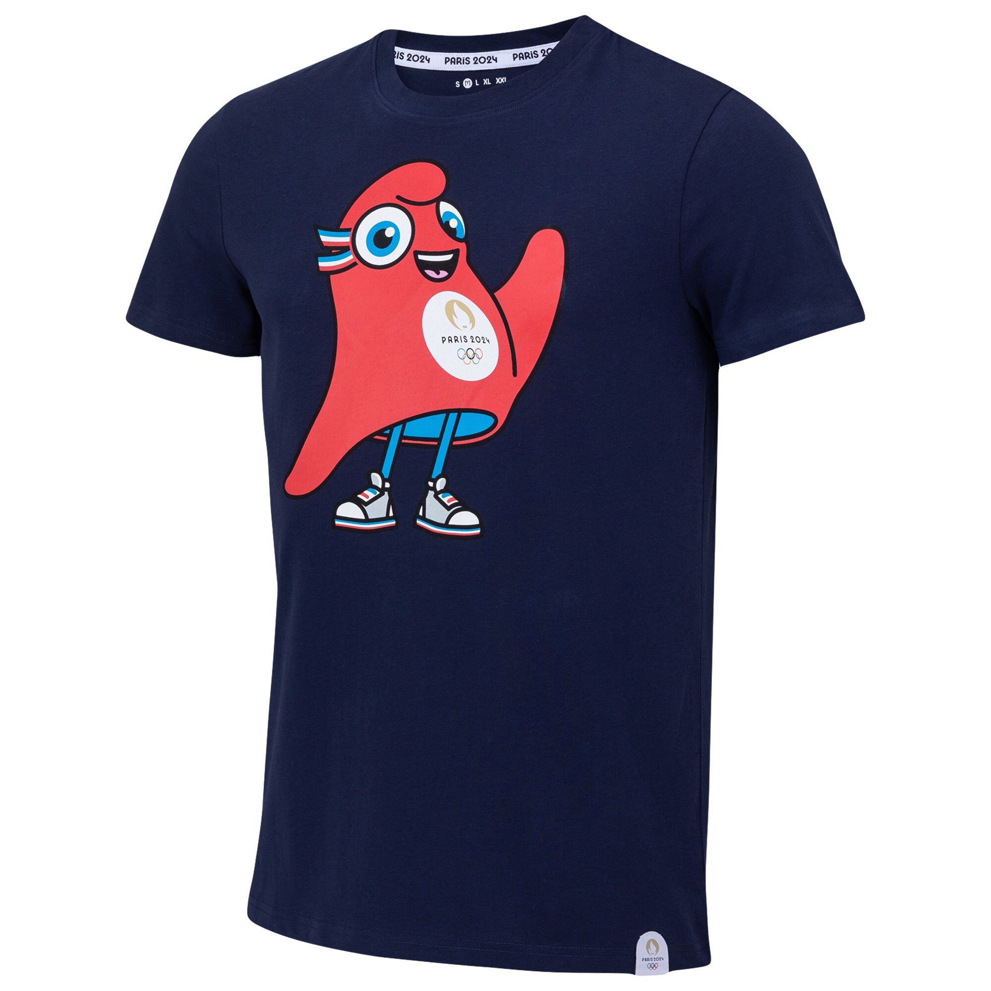 Paris 2024 Olympics Mascot T-Shirt - Navy - Kids