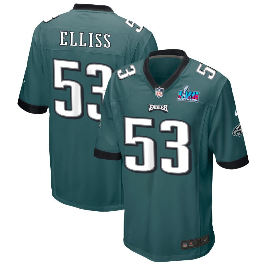 Christian Elliss Philadelphia Eagles  Super Bowl LVII Game Jersey - Midnight Green