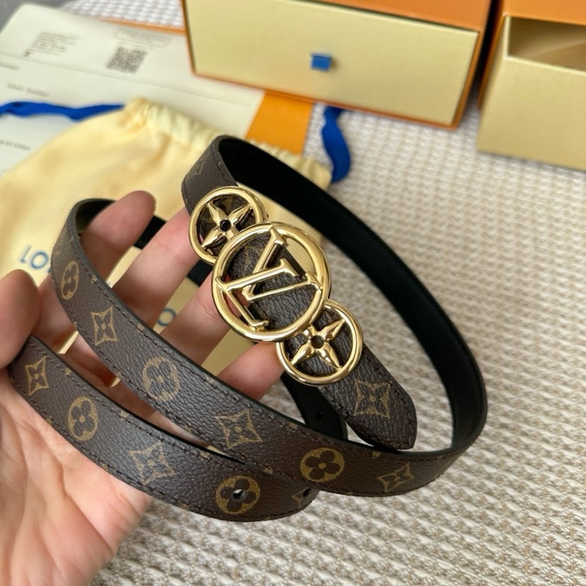 TOP Louis Vuitton LV Calfskin Double-sided Belts - 2.0CM - Brown