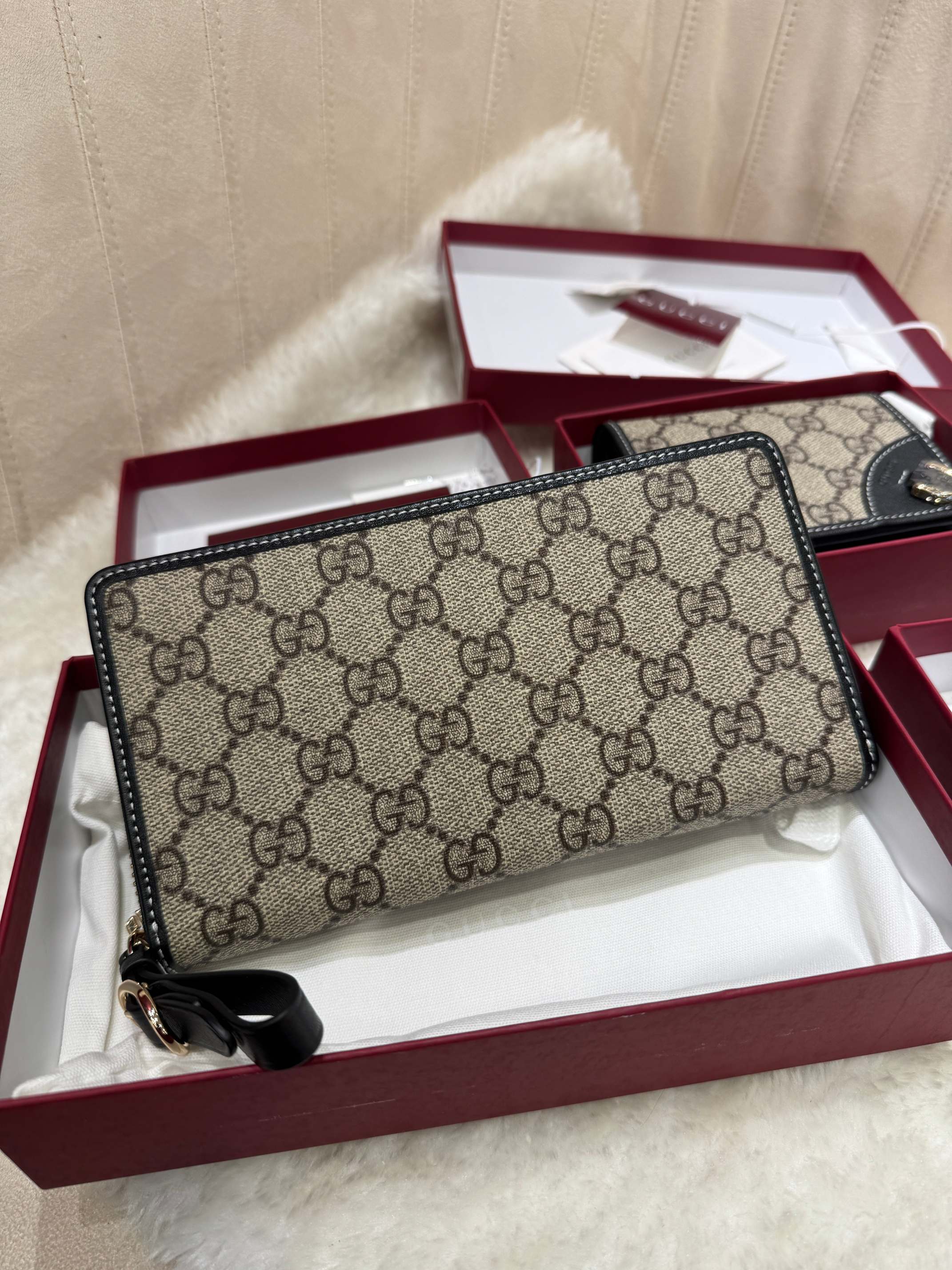 TOP GUCCI GG Single Pull Money Clip 19*10.5*2.5cm - Monogram