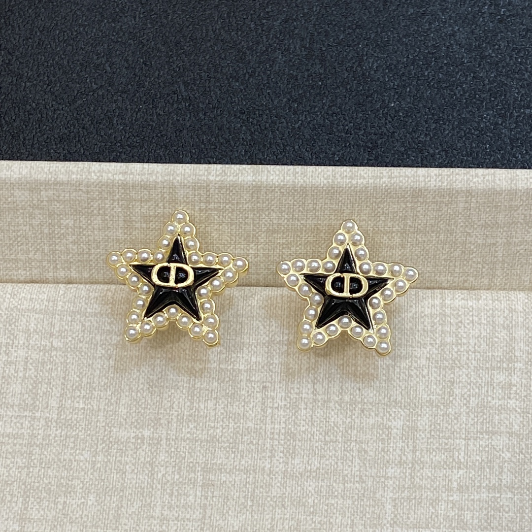 TOP Christian Dior Earrings - Black and Gold