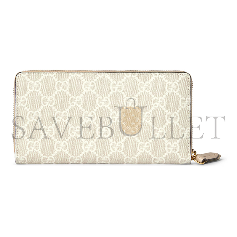 GUCCI BI-COLOR GG MARMONT ZIP AROUND WALLET 456117 (19*10.5*2cm)
