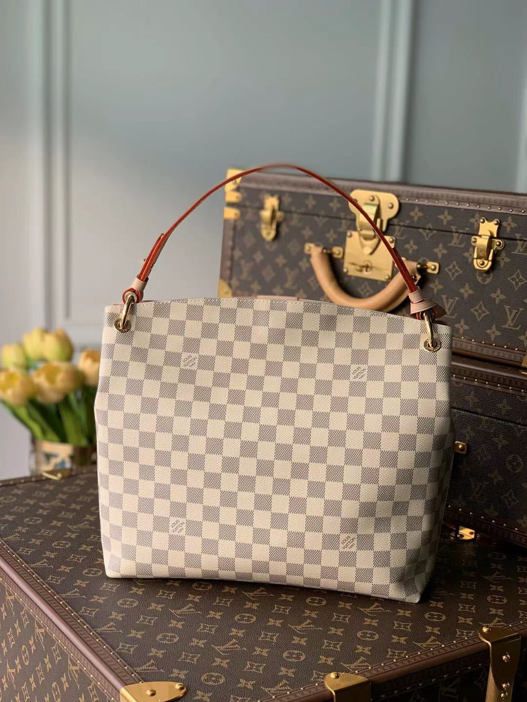 TOP Louis Vuitton LV Graceful Bag 2 Sizes - Damier Azur