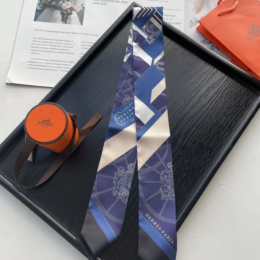 TOP HERMES Twilly Springs Springs Twilly 86 x 5 cm - Four Colours