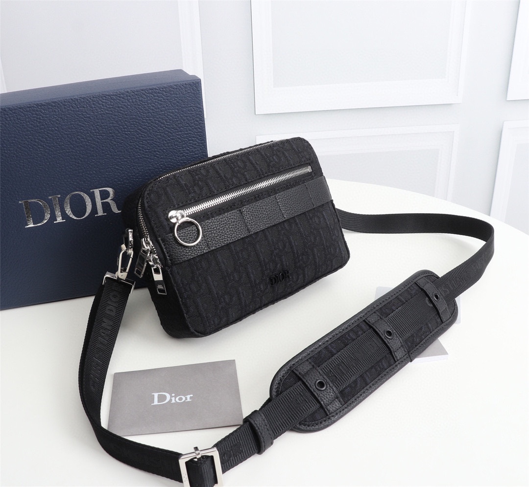 TOP Christian Dior Blue Safari Dior Oblique Backpack Cow Leather 22 x 15 x 5 cm - Black