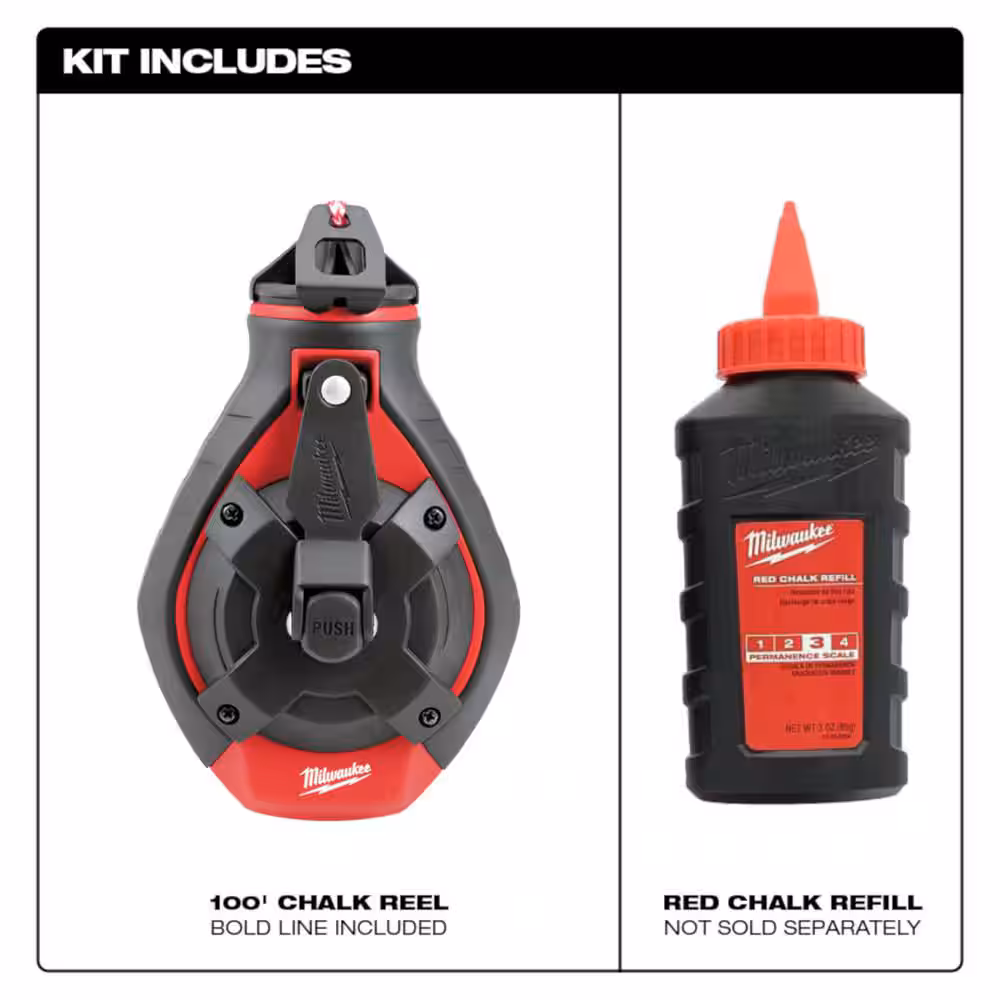 100 ft. Bold Line Chalk Reel Kit with Red Chalk