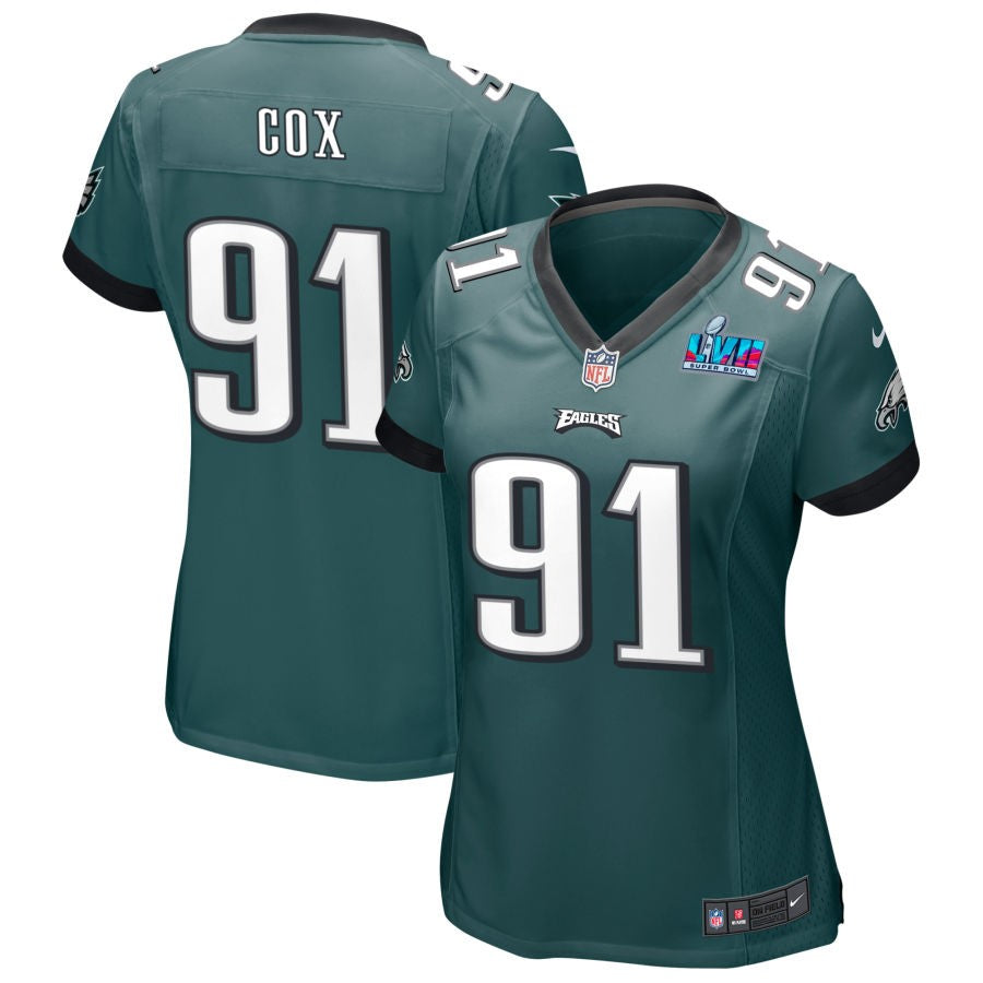 Fletcher Cox Philadelphia Eagles  Women's Super Bowl LVII Game Jersey - Midnight Green