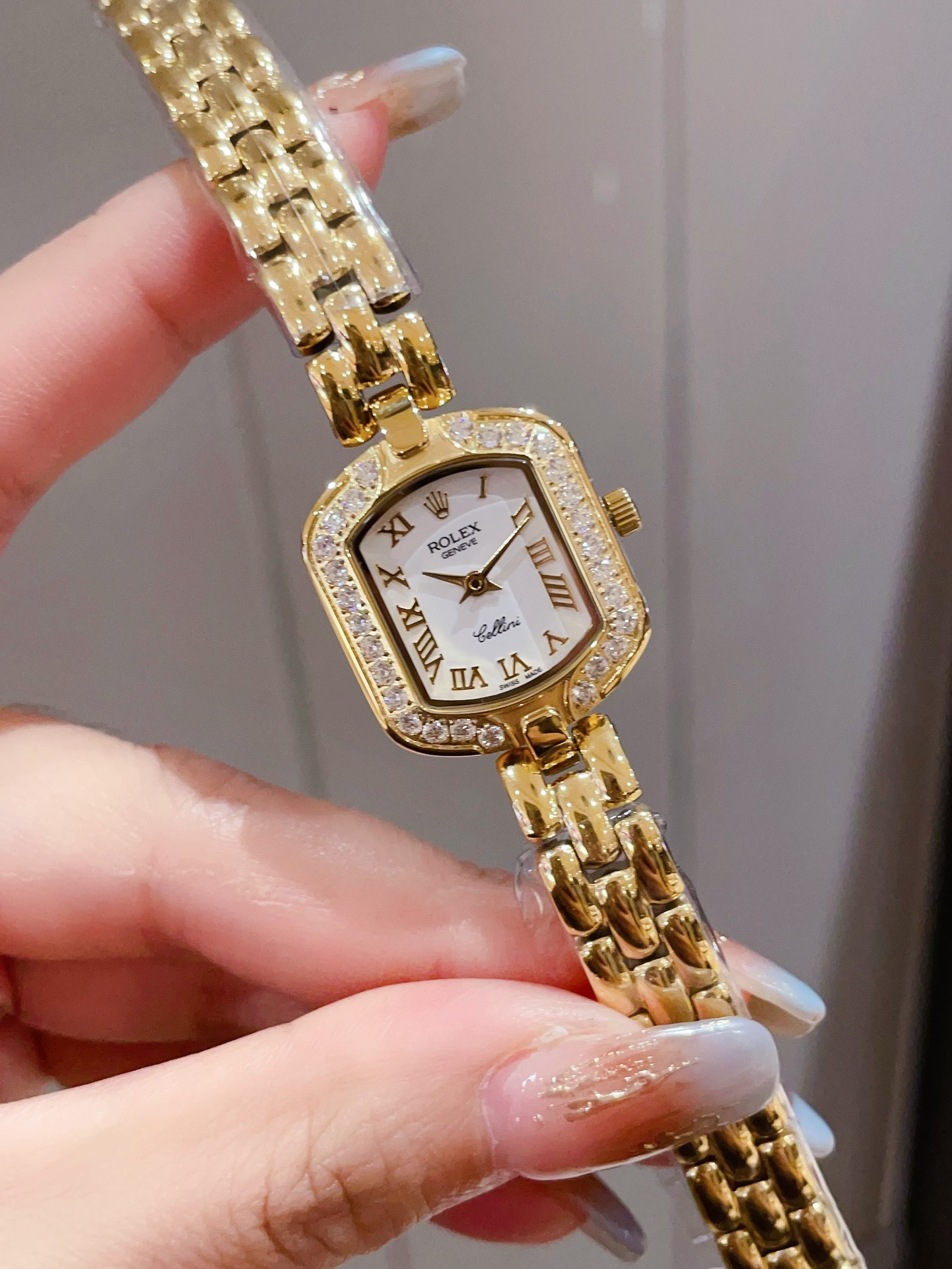 TOP ROLEX Gold Diamond Ring Ladies Watch 21 mm - 6 Colors